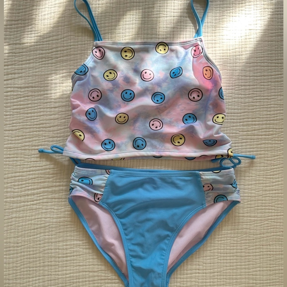 Cat & Jack girls cute happy-face bikini